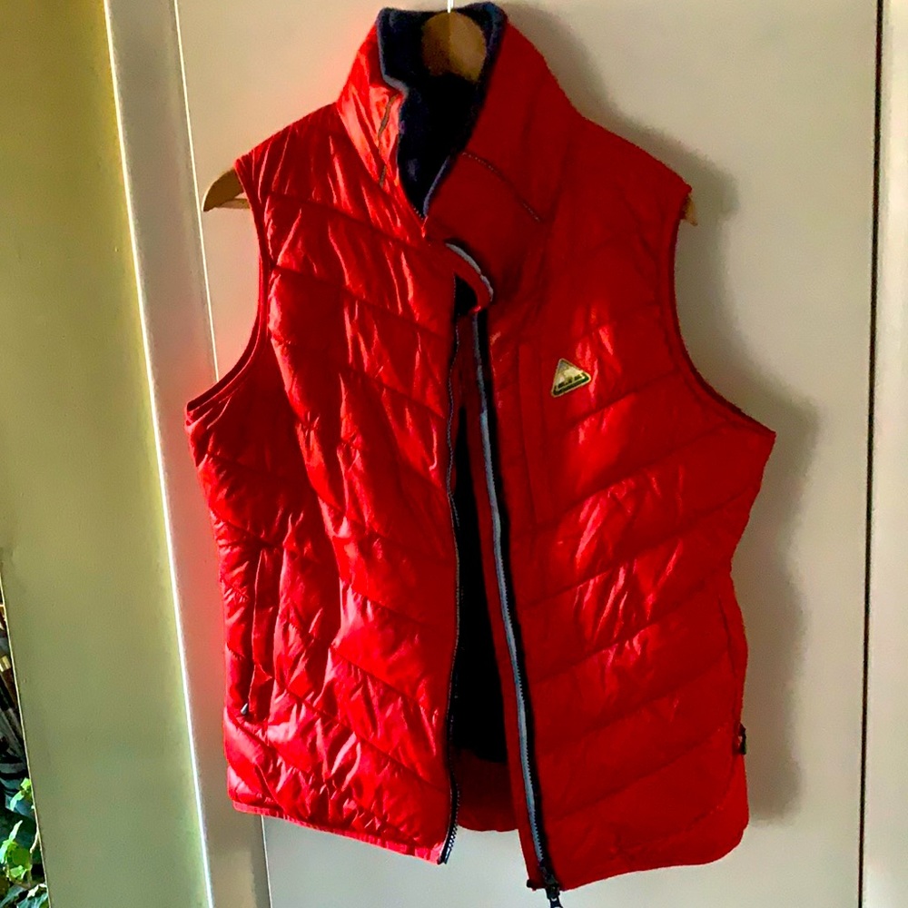 Red puffer vest